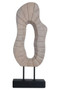 Westo Whitewash Carved Mango Wood Sculpture with Black Base