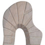Westo Whitewash Carved Mango Wood Sculpture with Black Base