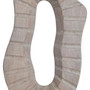 Westo Whitewash Carved Mango Wood Sculpture with Black Base