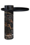 Mahon Black and White Marble Column Base Side Table with Metal Top