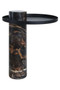 Mahon Black and White Marble Column Base Side Table with Metal Top