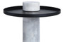 Mahon White Marble Column Base Side Table with Metal Top