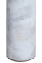 Mahon White Marble Column Base Side Table with Metal Top