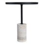 Murcia Travertine Base with Black Metal Top Round Side Table