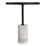 Murcia Travertine Base with Black Metal Top Round Side Table