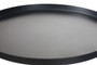 Murcia Travertine Base with Black Metal Top Round Side Table