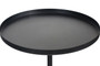 Murcia Black and White Marble Base with Metal Top Round Side Table