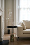 Murcia Onyx Base with Black Metal Top Round Side Table