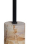 Murcia Teak Wood Effect Marble Base with Black Metal Top Round Side Table
