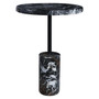 Merida Black and White Marble Top and Base Round Side Table