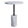 Merida White Marble Top and Base Round Side Table