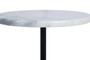 Merida White Marble Top and Base Round Side Table