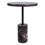 Merida Red Marble Top and Base Round Side Table
