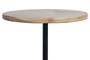 Merida Teak Wood Effect Marble Top and Base Round Side Table