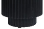 Matros Small Black and White Marble Top Black Mango Wood Base Side Table