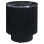 Matros Small Black and White Marble Top Black Mango Wood Base Side Table