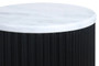 Matros Small White Marble Top Black Mango Wood Base Side Table
