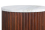 Matros Large Travertine Top Brown Ridge Mango Wood Base Side Table