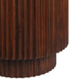 Matros Large Travertine Top Brown Ridge Mango Wood Base Side Table