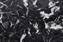 Matros Large Black and White Marble Top Black Mango Wood Base Side Table