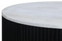 Molinos Travertine Top Black Ridge Mango Wood Base Coffee Table