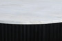 Molinos Travertine Top Black Ridge Mango Wood Base Coffee Table