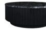 Molinos Black and White Marble Top Ridge Mango Wood Base Coffee Table