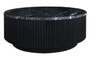 Molinos Black and White Marble Top Ridge Mango Wood Base Coffee Table