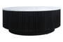 Molinos White Marble Top Black Ridge Mango Wood Base Coffee Table