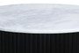 Molinos White Marble Top Black Ridge Mango Wood Base Coffee Table