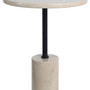 Merida Cream Marble Top and Base Round Side Table