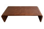 Mota Walnut Finish Burl Wood Design Curved Coffee Table
