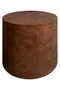 Mota Walnut Finish Burl Wood Design Round Side Table