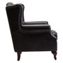 Victor Black Leather Wingback Armchair Seconds