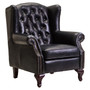 Victor Black Leather Wingback Armchair Seconds