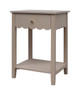 Heritage Taupe One Drawer Scallop Edge Wooden Bedside Table