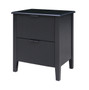 Heritage Black Ridge Detail Two Drawer Wooden Bedside Table