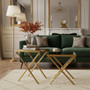 Arezzo Gold and Black Set Of 2 Nesting Tables