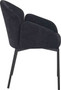 Tamzin Black Linen Effect Curved Dining Chair