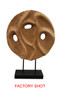 Fidel Natural Mango Wood Carved Round Sculpture