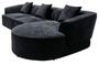 Messina Black Textured 3 Seater Corner Chaise Sofa