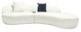 Marino Ivory Textured 3 Seater Curved Chaise Sofa