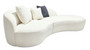 Marino Ivory Textured 3 Seater Curved Chaise Sofa