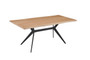Bavaria Natural Wood Effect and Black Metal Frame Rectangular Dining Table