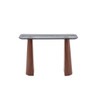 Bern Smoked Glass Top and Walnut Finish Base Console Table