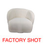 Kyla Ivory Textured Curved Chair with Swivel Base