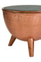 Crest Copper Bowl Shape Coffee Table with Green Marble Seconds