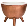 Crest Copper Bowl Shaped Coffee Table with White Marble Seconds