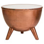 Crest Copper Bowl Shaped Coffee Table with White Marble Seconds