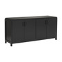 Hantay Black Finish 4 Door Curved Sideboard
